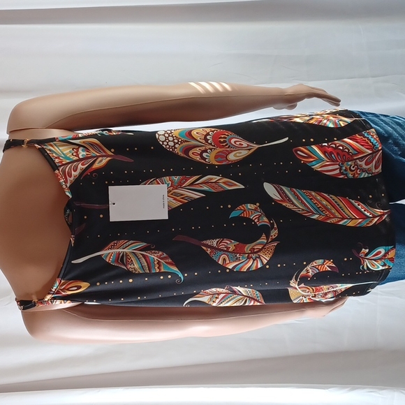 Medium LOVEU.DEAR BLACK MULTI Blouson Tank Top - Picture 3 of 9